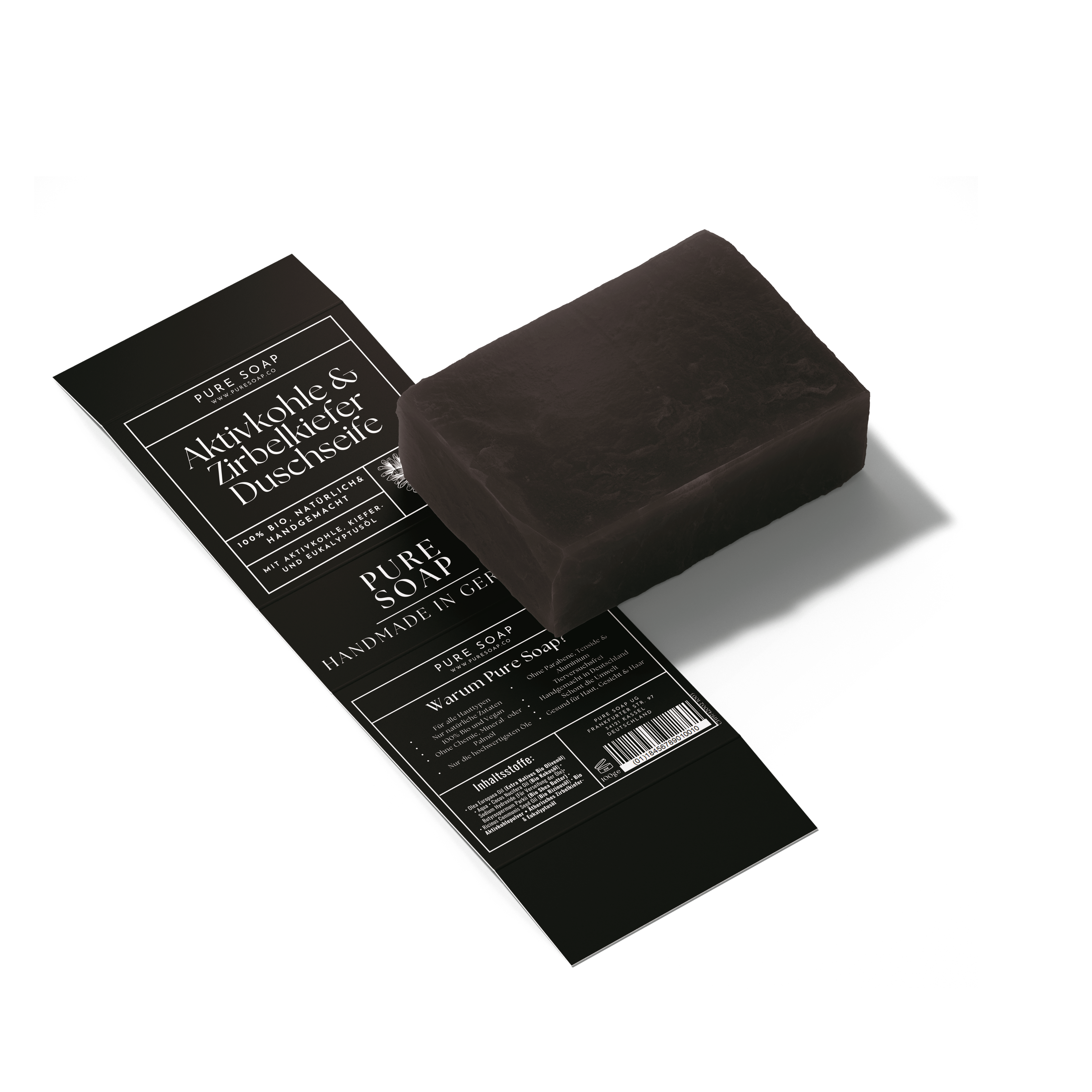 Duschseife mit Aktivkohle & Zirbelkiefer 3-in-1 / 100g