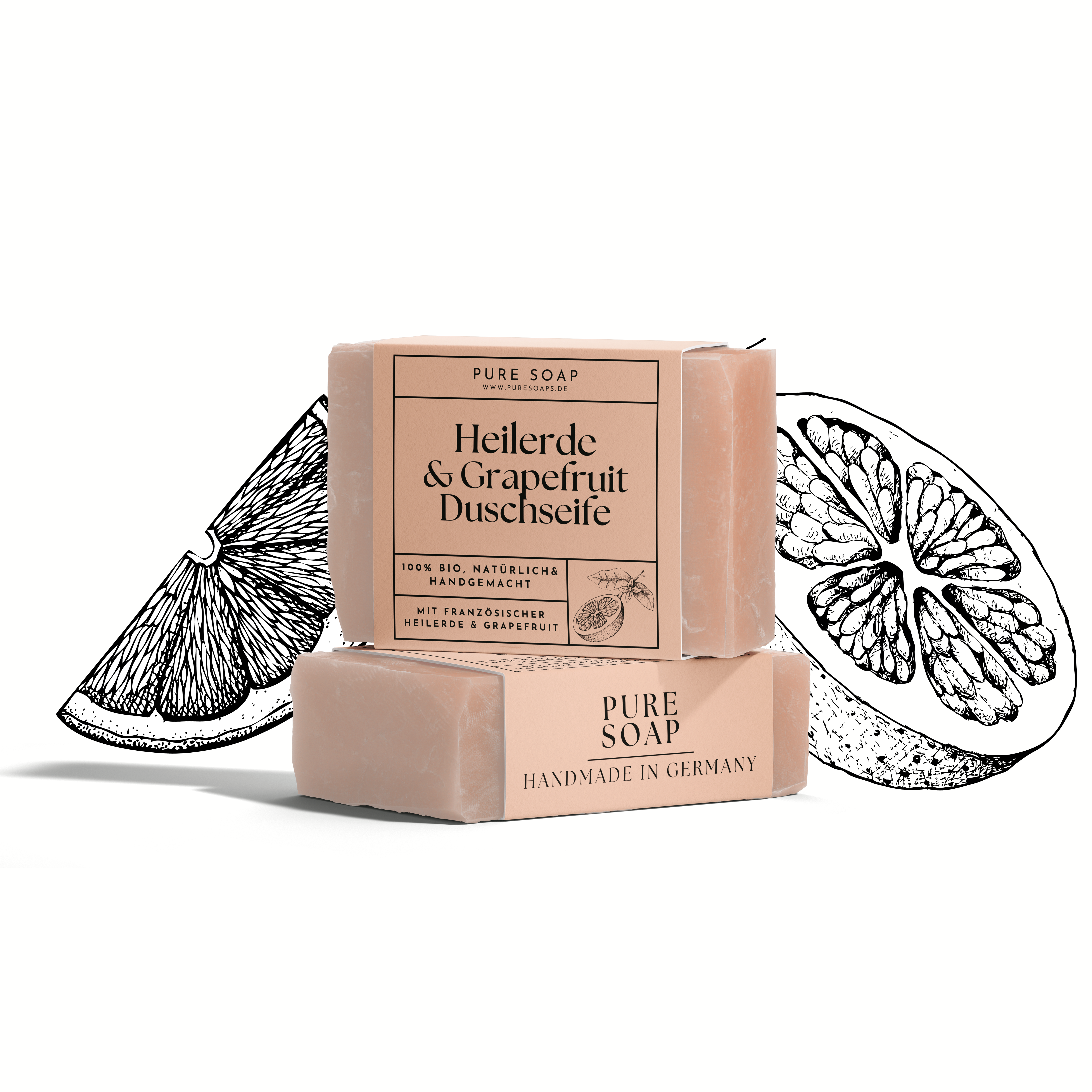 Duschseife mit Heilerde & Grapefruit 3-in-1 / 100g