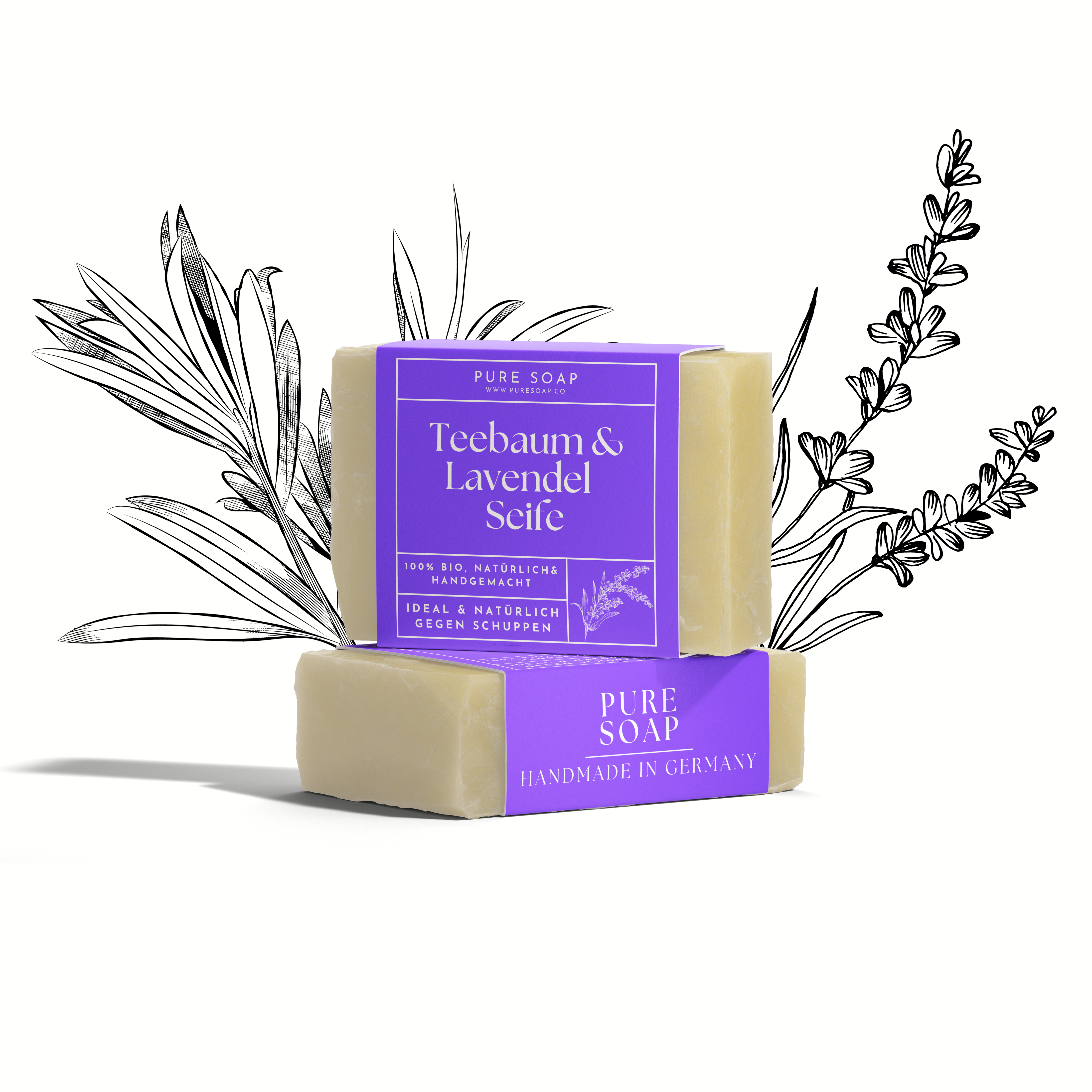 Festes Shampoo mit Teebaum & Lavendel 100g