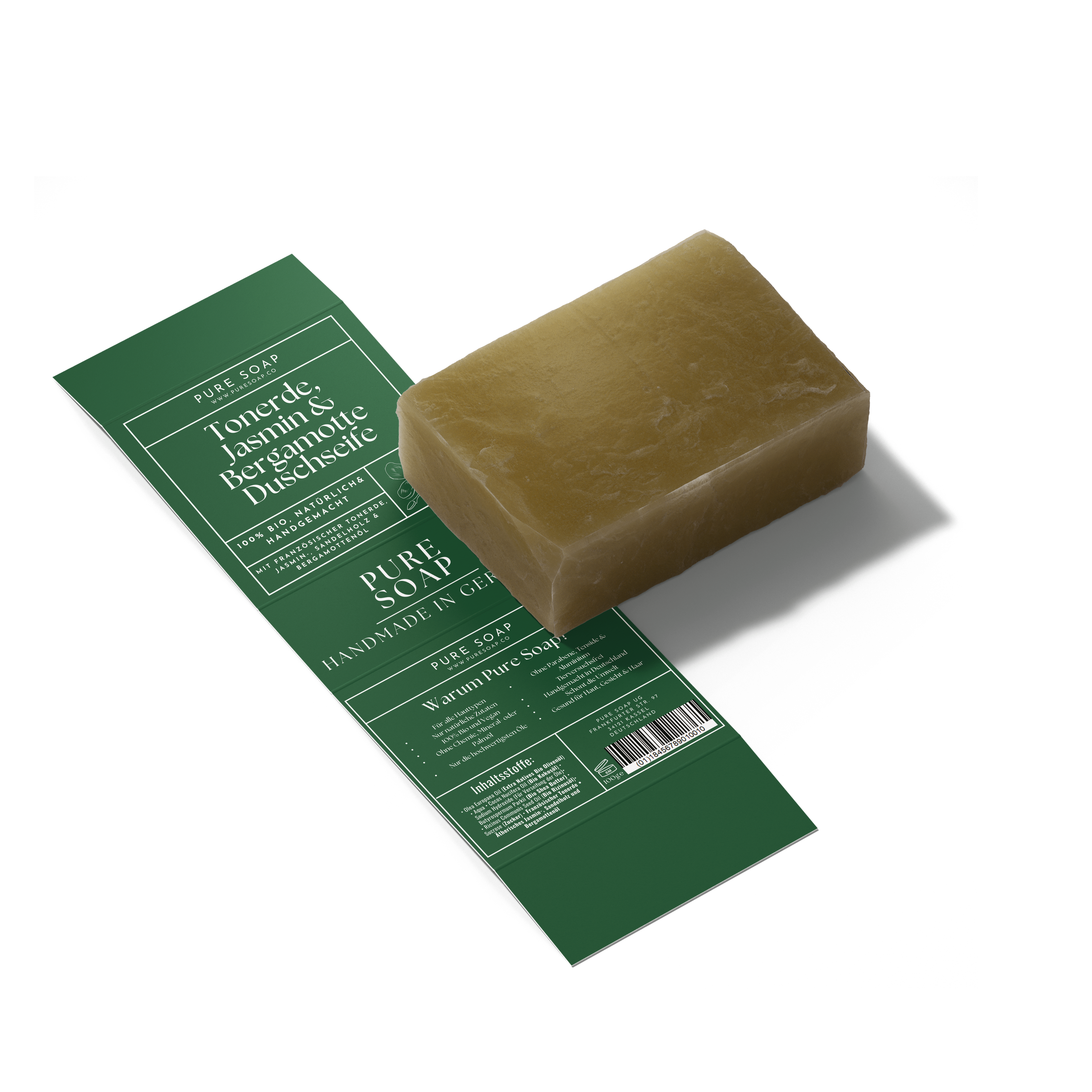 Duschseife mit Tonerde, Jasmin & Bergamotte 3-in-1 / 100g