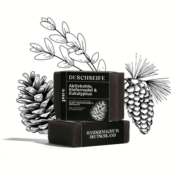 Duschseife mit Aktivkohle, Kiefernadel & Eukalyptus 100g