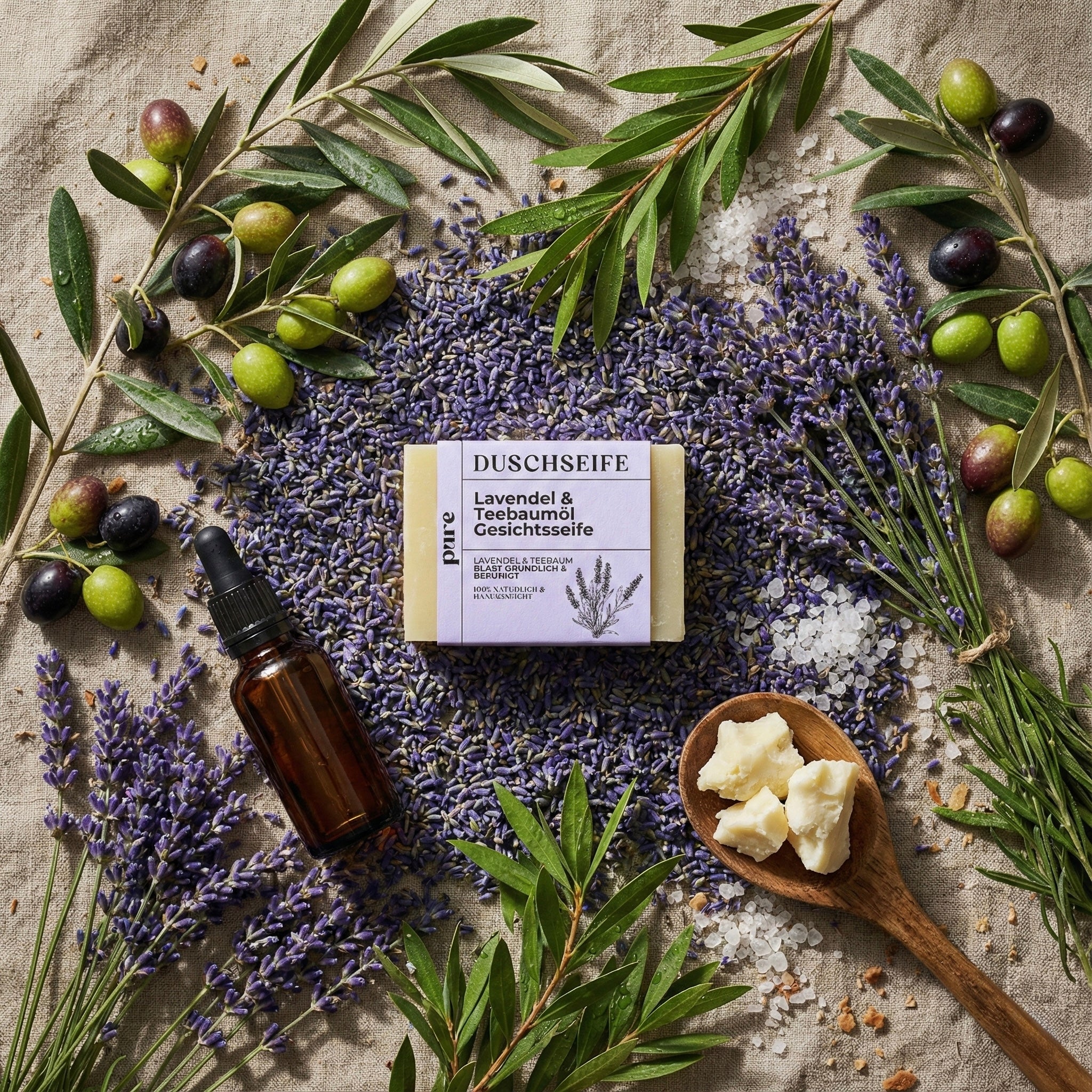 Gesichtsseife mit Lavendel & Teebaumöl 100g