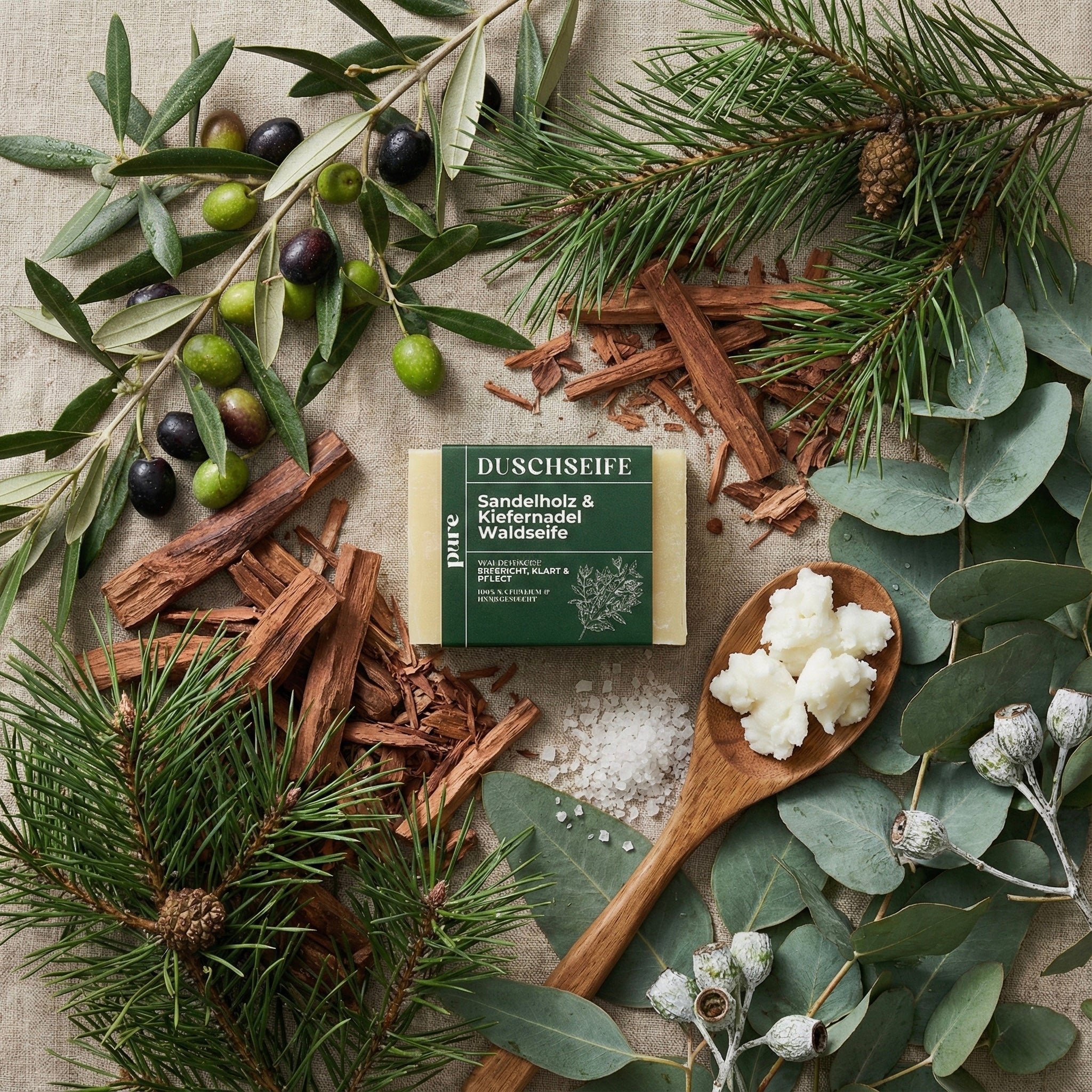 Duschseife mit Sandelholz & Kiefernadel 100g