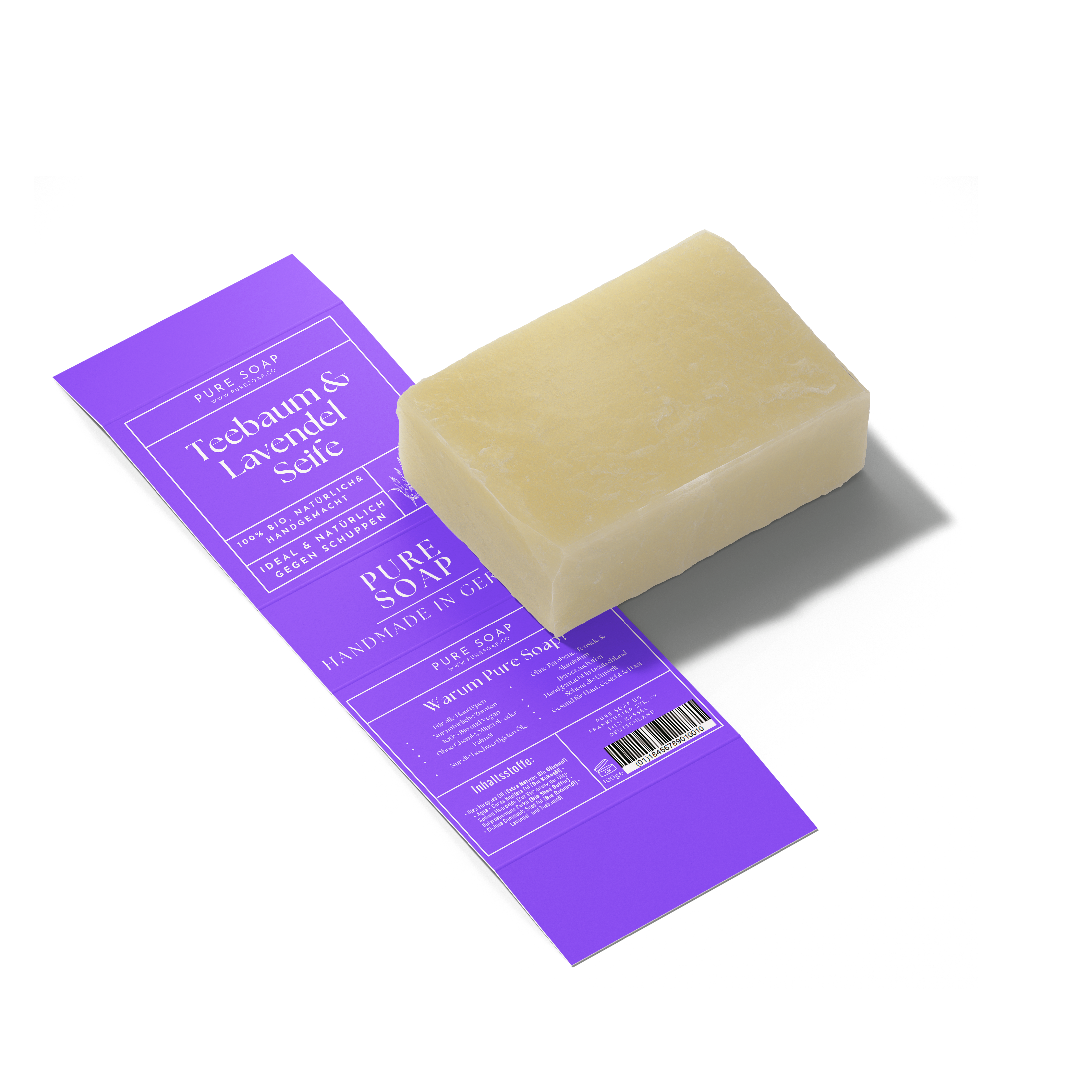 Festes Shampoo mit Teebaum & Lavendel 100g